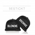 NEU Bestickte Bicolor Snapback Set Blondie & Brownie