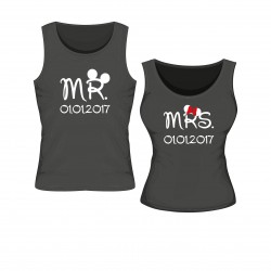 Tanktops Set Mr. & Mrs. mit Wunschdatum 