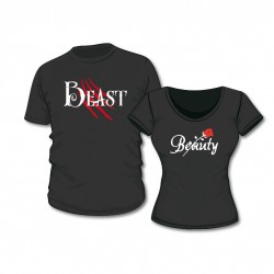 T-Shirt Set Beauty & Beast mit Wunschdatum